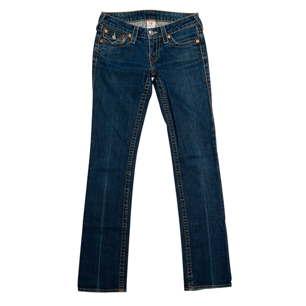 True Religion Billy Straight Jeans Womens Size 27 Western Rodeo School Denim - Picture 4 of 14